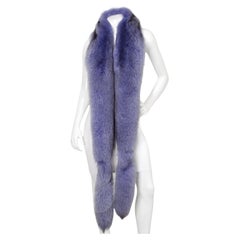 Douglas Hannant Purple Fox Fur & Silk Scarf circa 1990s