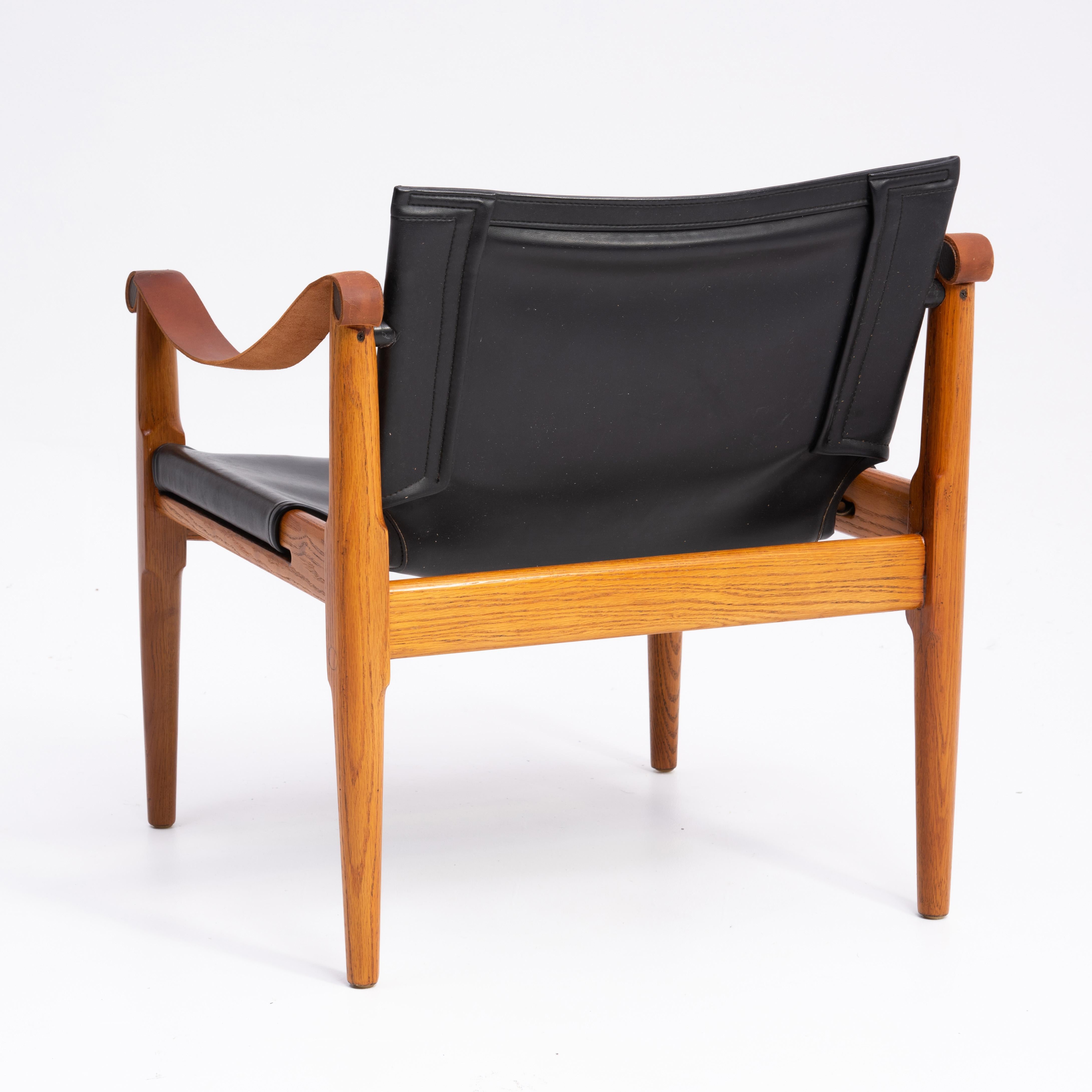 Mid-Century Modern Douglas Heaslett Brown Saltman Safari Sling Chair 1960s For Sale