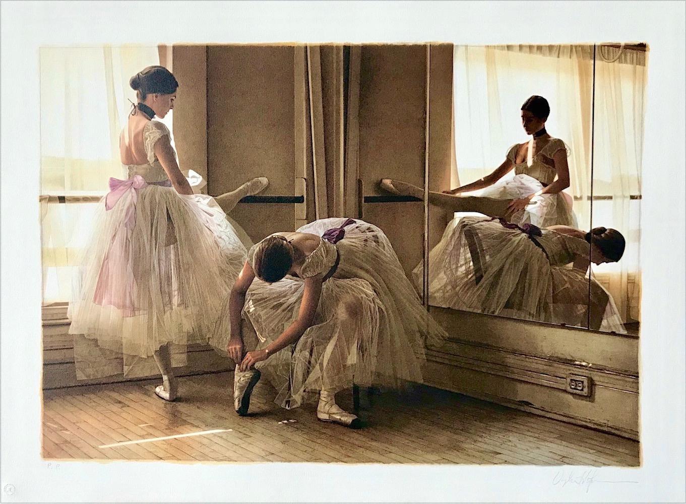 AFTERNOON REHEARSAL Signed Lithograph, Ballerinas, Tulle TuTu - Print by Douglas Hofmann