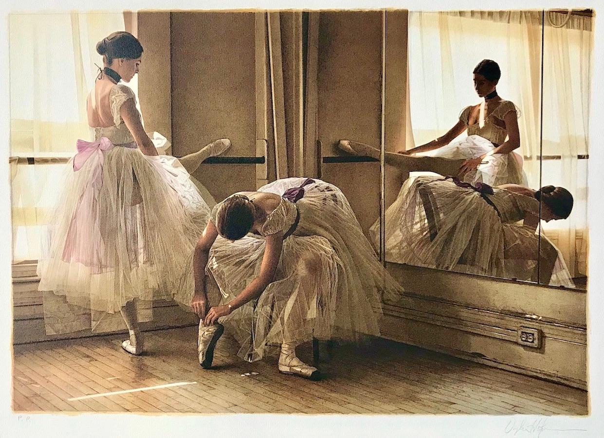 Douglas Hofmann Interior Print - AFTERNOON REHEARSAL Signed Lithograph, Ballerinas, Tulle TuTu