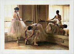 AFTERNOON REHEARSAL Signed Lithograph, Ballet Dancers, Tutus, Neutral Colors
