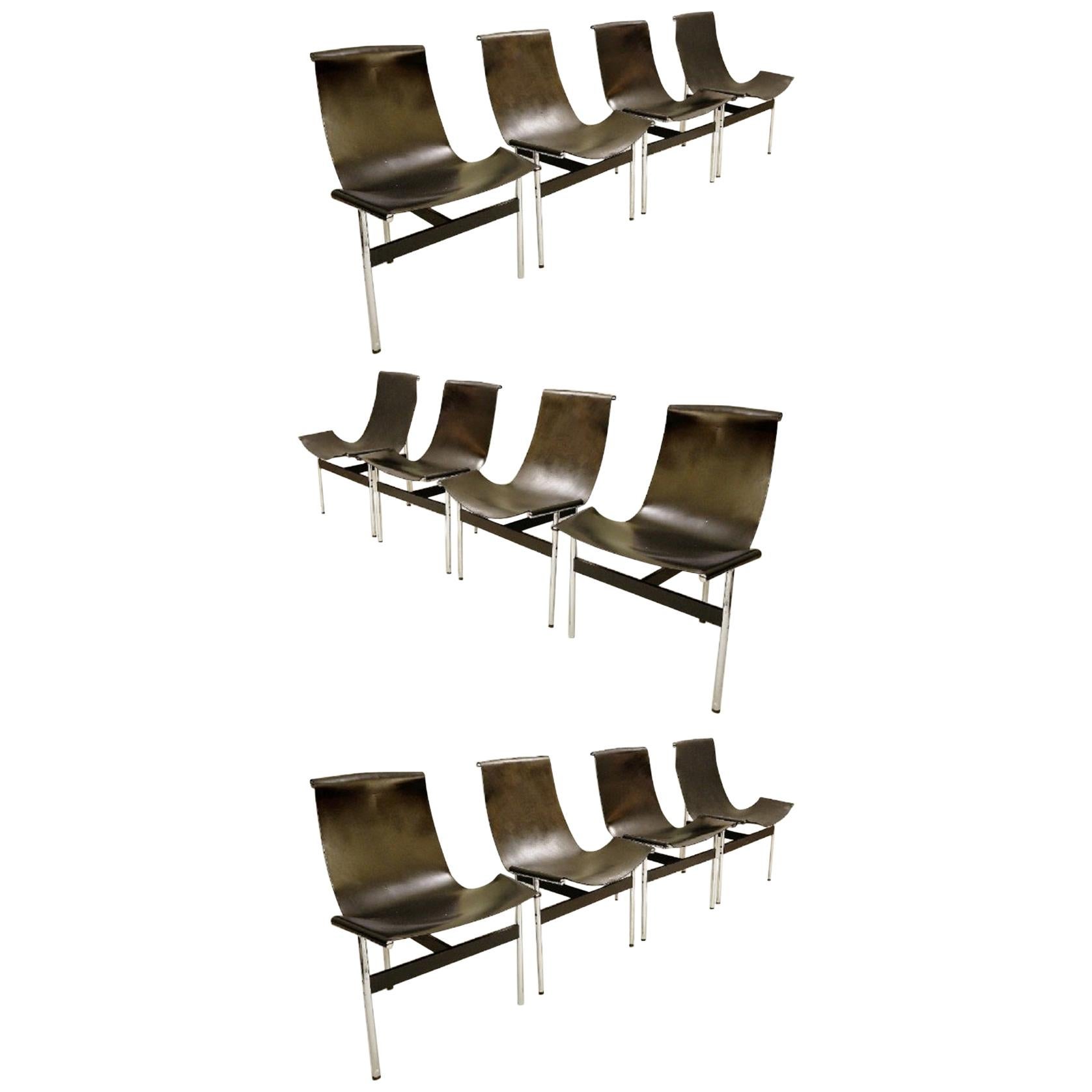 Douglas Kelly, Ross Littell and William Katavolos "T" Chairs, Set of 12