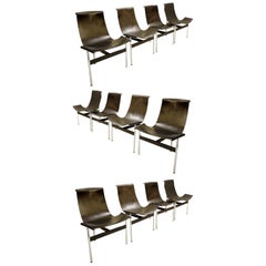 Douglas Kelly, Ross Littell and William Katavolos "T" Chairs, Set of 12