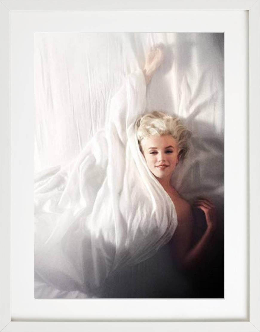 Marilyn Monroe - Nude Between White Sheets, Vintage Fine Art Photography, 1961 - Black Portrait Photograph by Douglas Kirkland