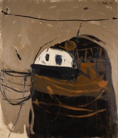 North Sea Port, Oil on Canvas by Douglas Swan, 1963