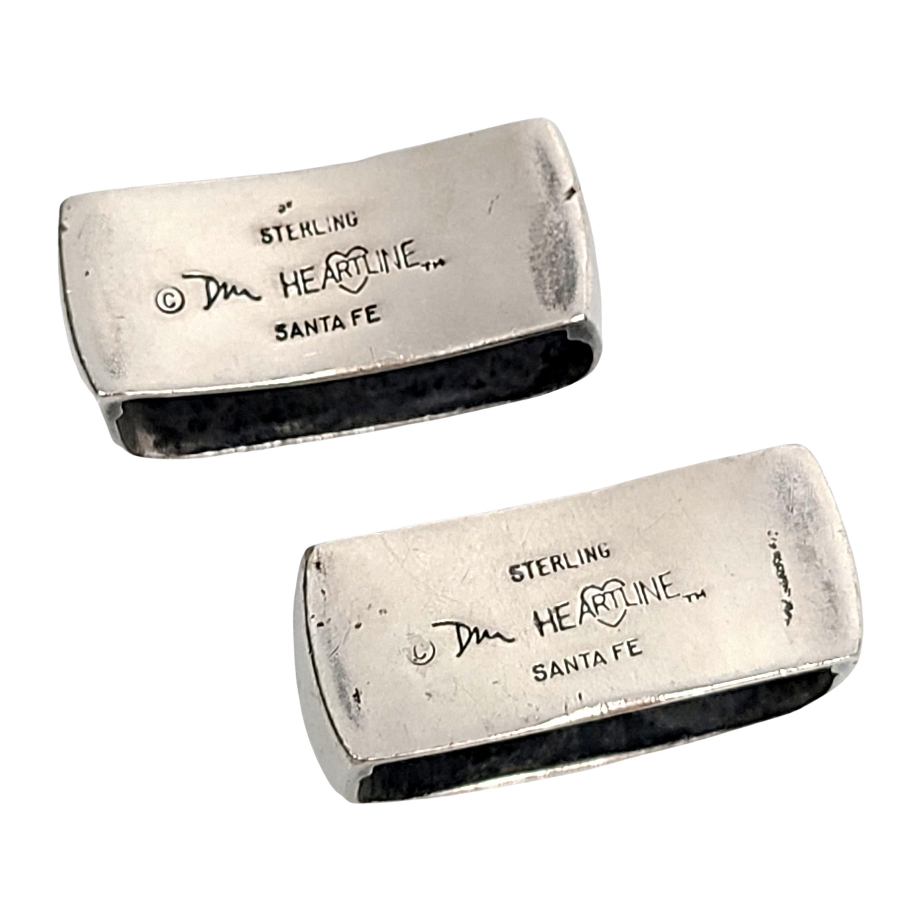 Douglas Magnus Santa Fe Sterling Silver 4pc Belt Buckle Keepers & Tip Set For Sale 1