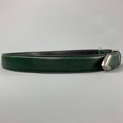 DOUGLAS MAGNUS Size S Dark Green Sterling Silver Leather Heartline Belt
