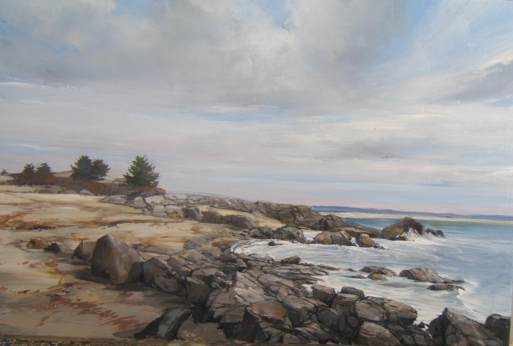Douglas Martenson Landscape Painting - Rocks On The Shore