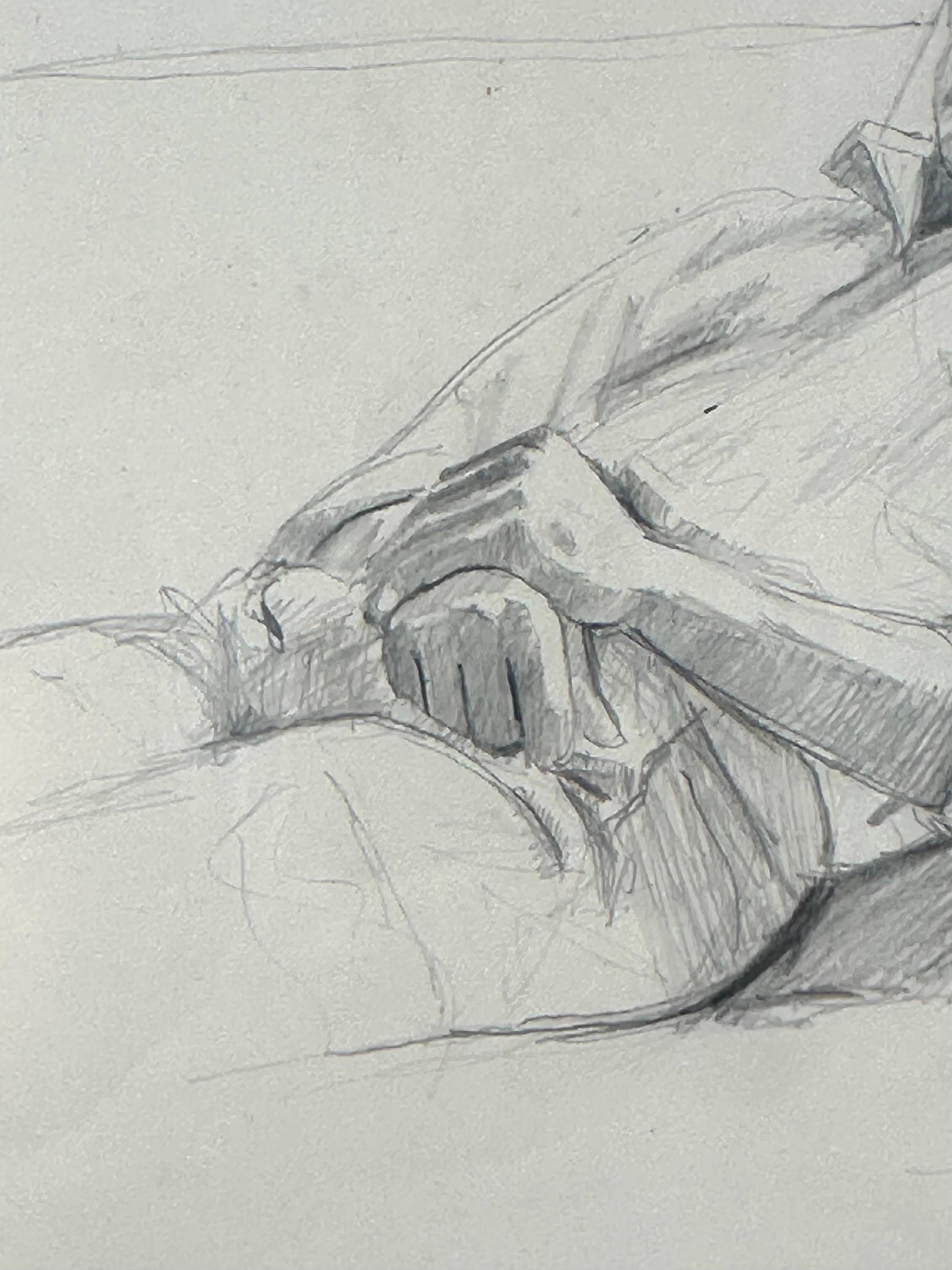 Sleeping Man (portrait) - Realist Painting by Douglas Martenson
