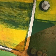 Contemporary Oil Painting with Gold and Green Tones "Evening in Page County"