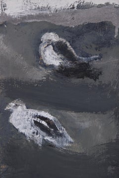 Portrait of Poet With Red Birds, Contemporary Figurative Cleveland Artist