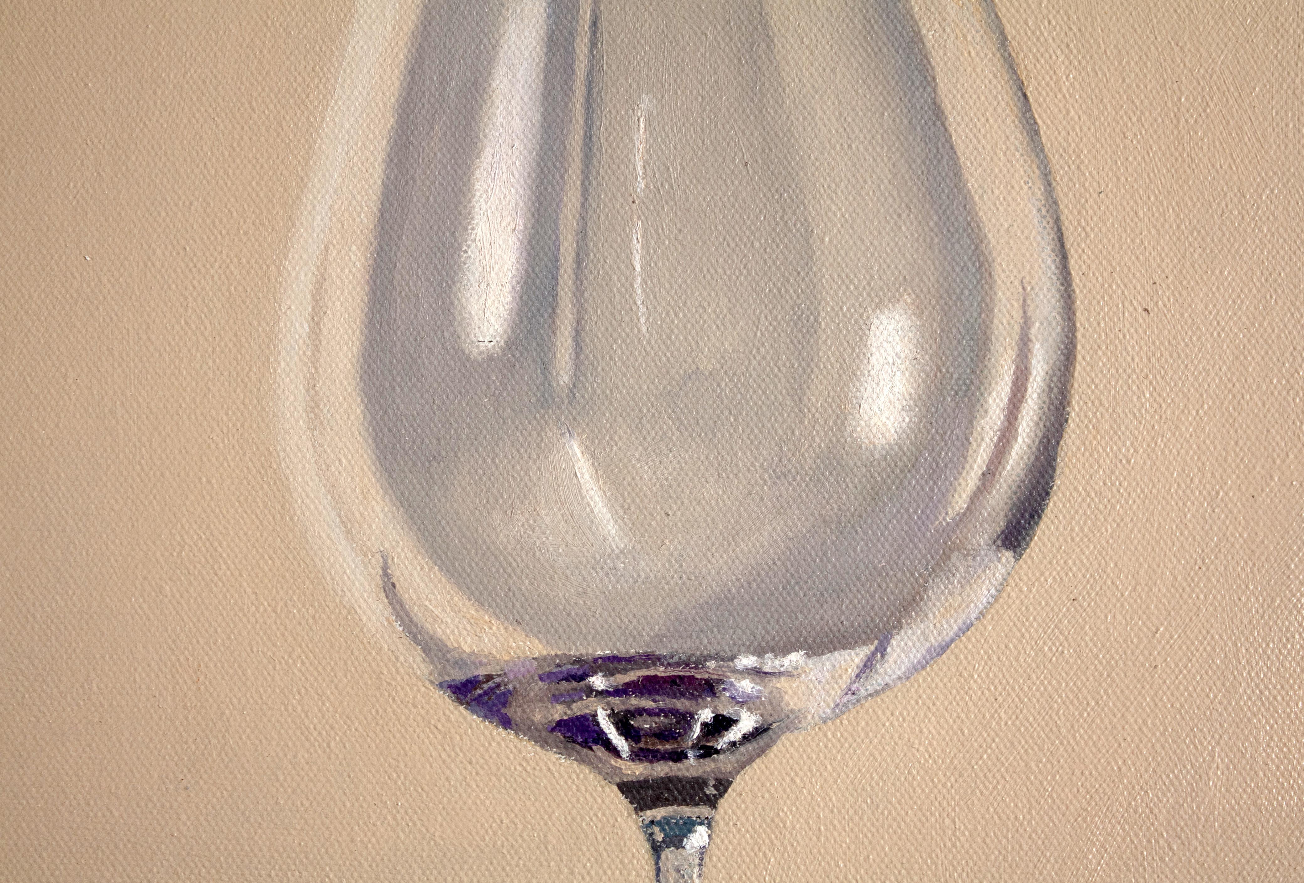 Eggplant and Glass : oil on canvas painting - Realist Painting by Douglas Newton