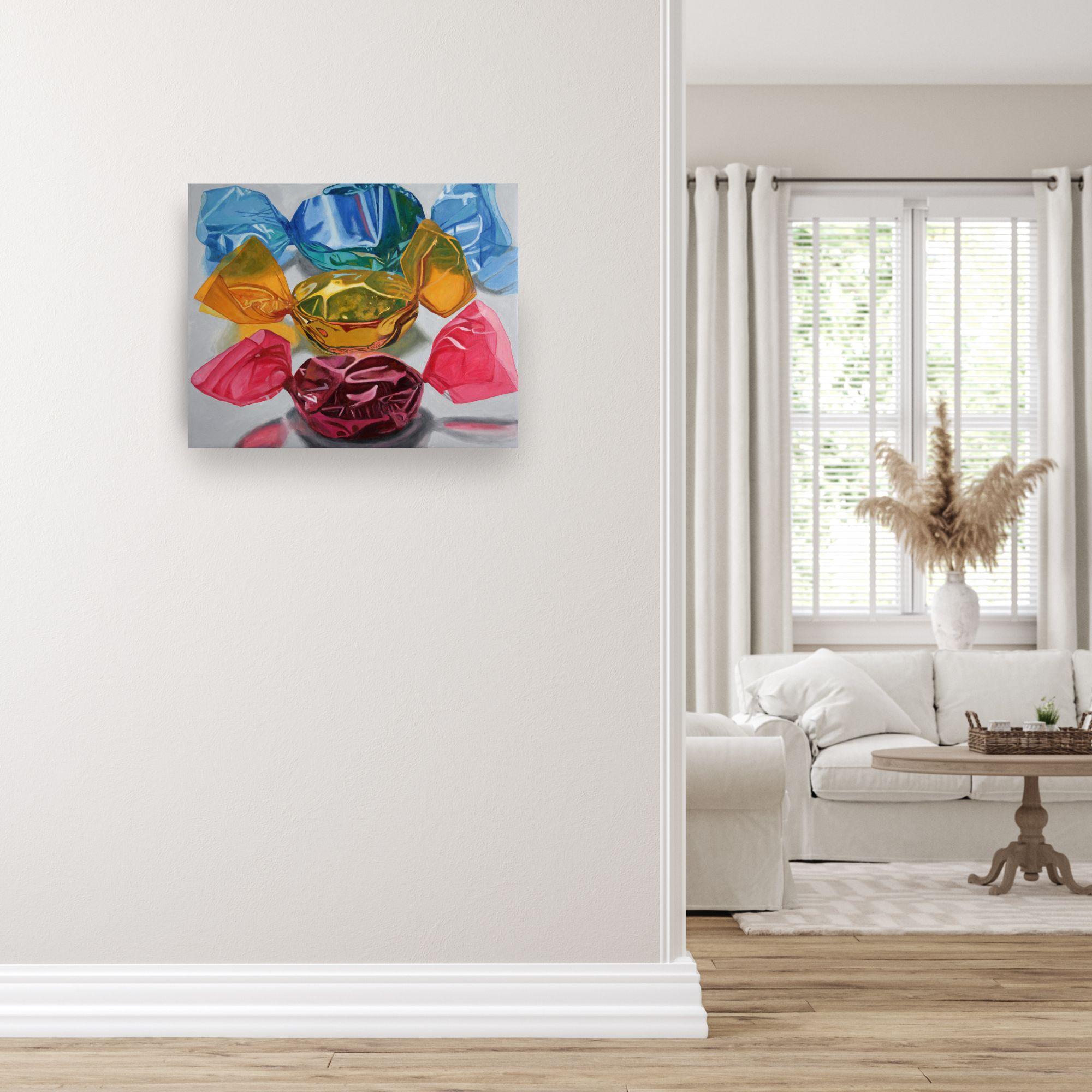One to Three - Original modernes Pop-Stillleben Ölgemälde - Contemporary Artwork – Painting von Douglas Newton