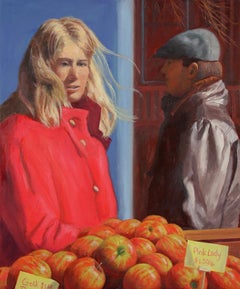Pink Lady Oil on Canvas Painting, Hyper-Realist, 2018, 24x20 in