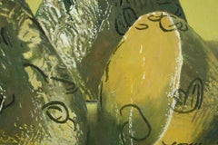 Three More Kisses, bright candy oil painting yellow 3D like photo realist