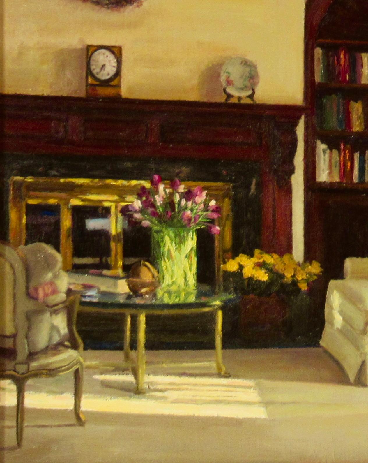 Interno con bouquet - Painting Realismo americano di Douglas Paul Morgan