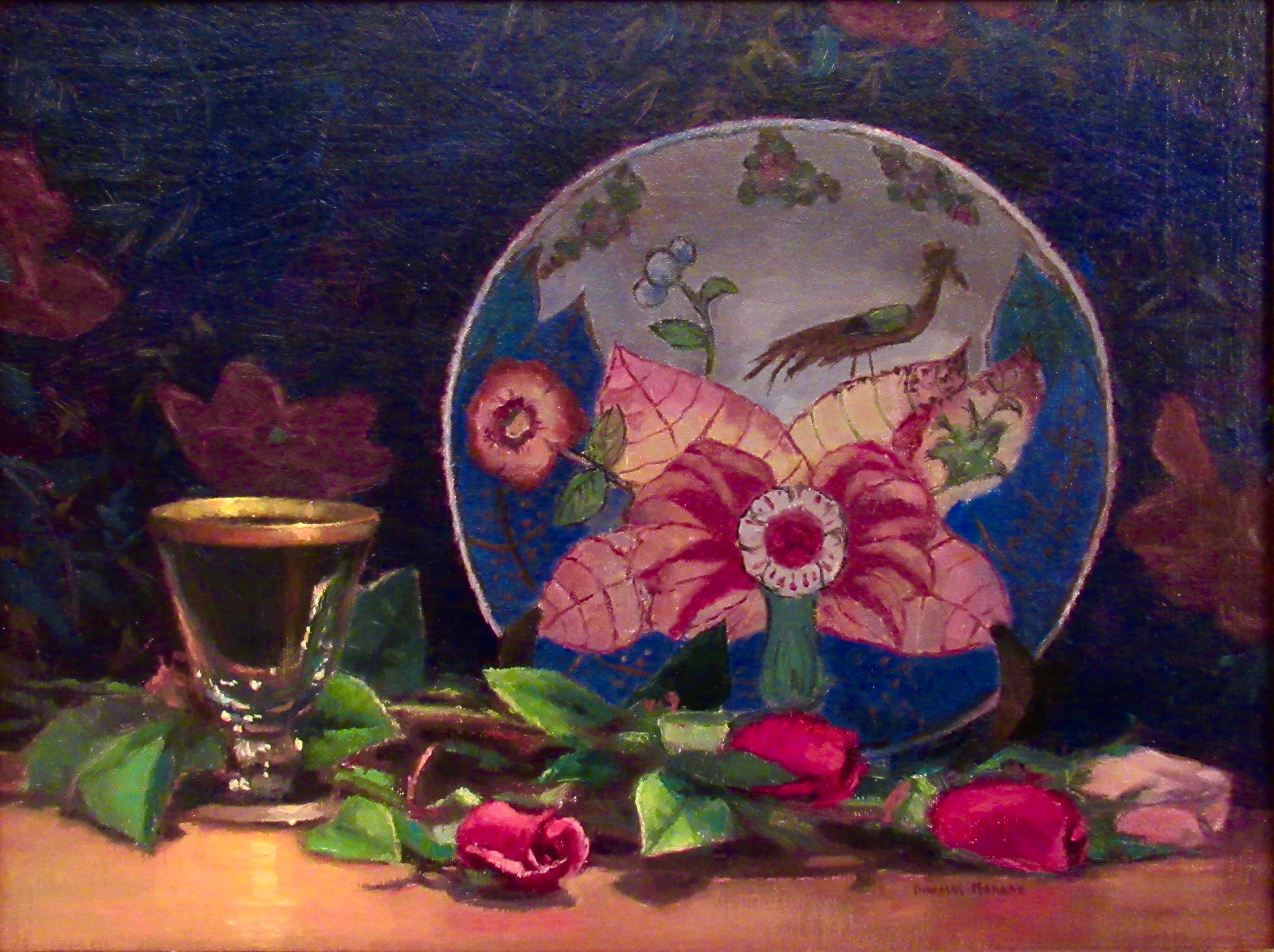 Iris Plate - Painting by Douglas Paul Morgan