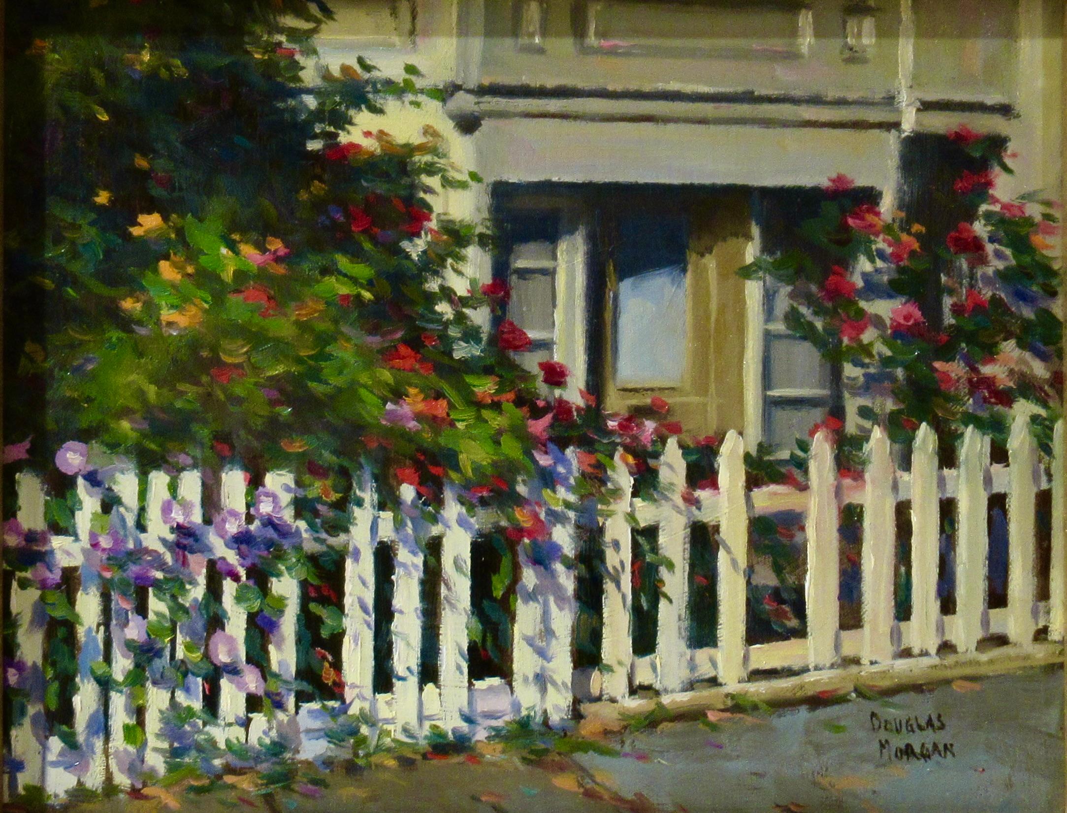 Lattenzäune – Painting von Douglas Paul Morgan
