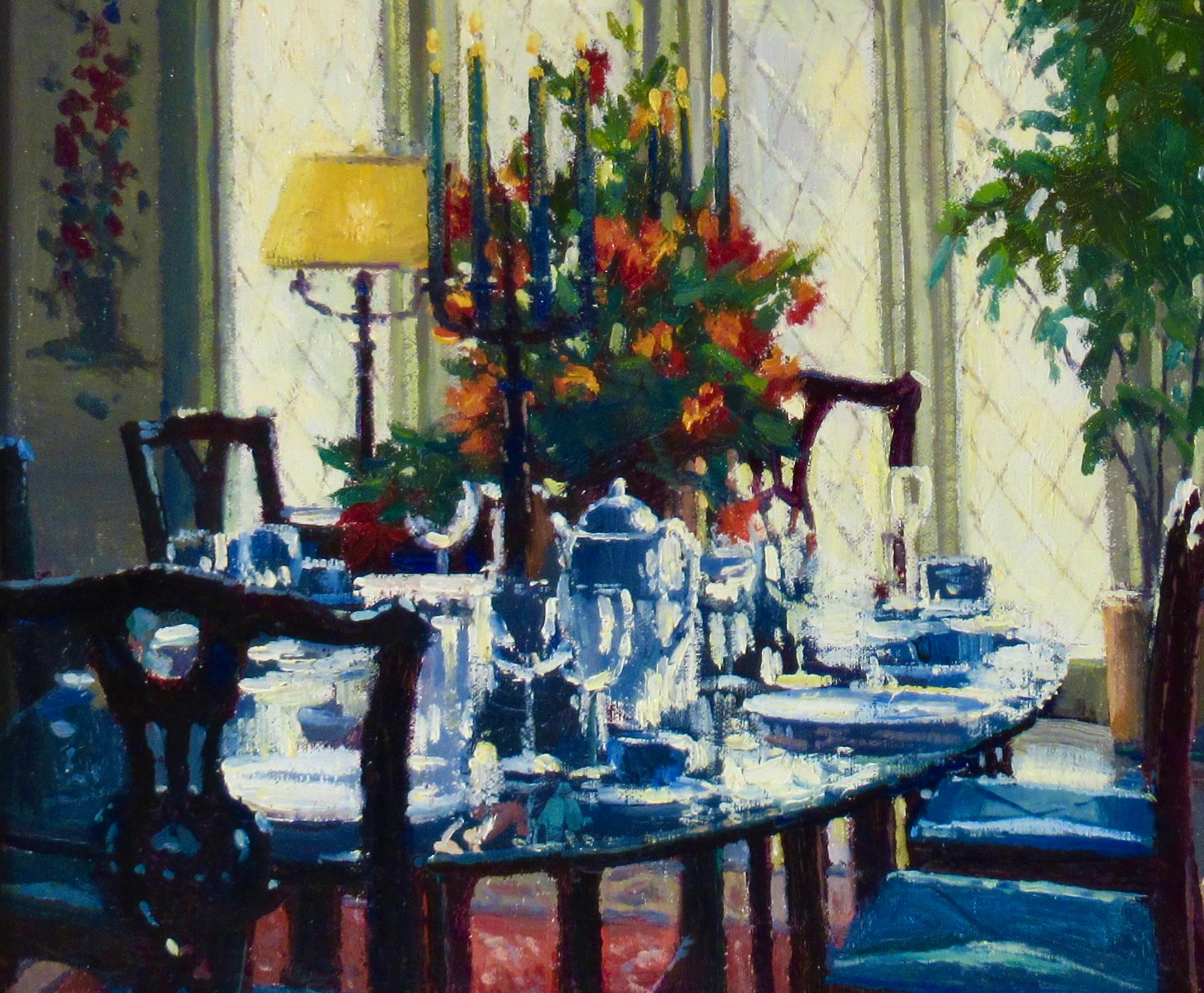 Eleganza da tavolo - Painting Realismo americano di Douglas Paul Morgan