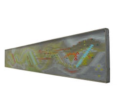 Douglas Peden Gran cuadro abstracto 84" x 12" Geométrico moderno de mediados de siglo