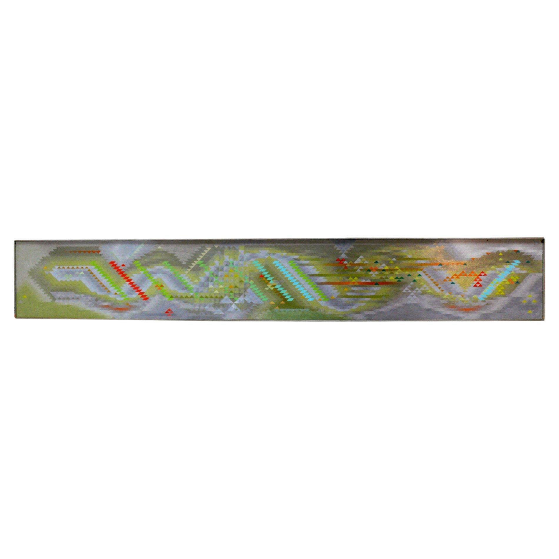 Douglas Peden Large Abstract Painting 84” x 12” Mid Century Modern Geometric