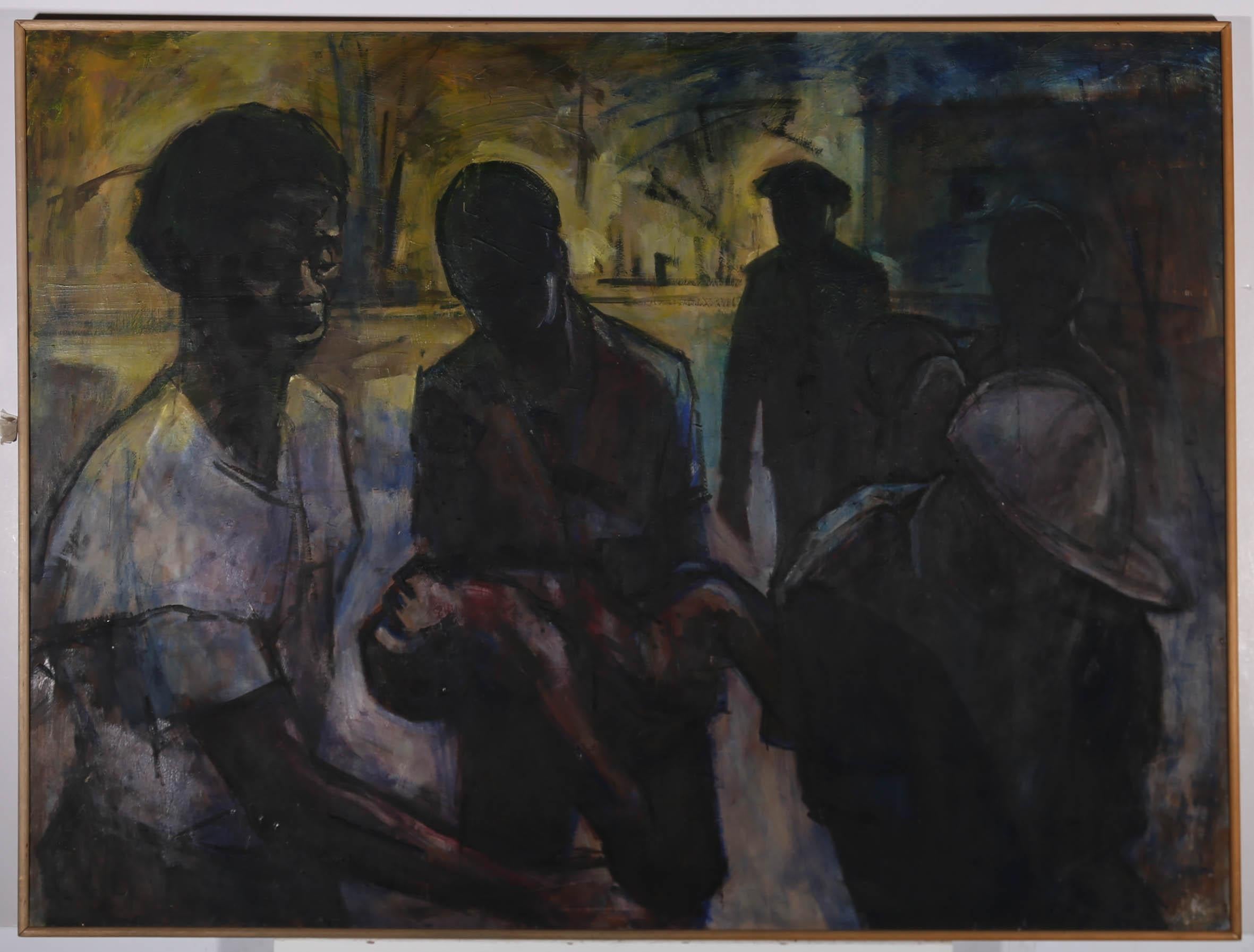 Douglas Pittuck (1911-1993) - Olio del XX secolo con cornice, Tragedia 2