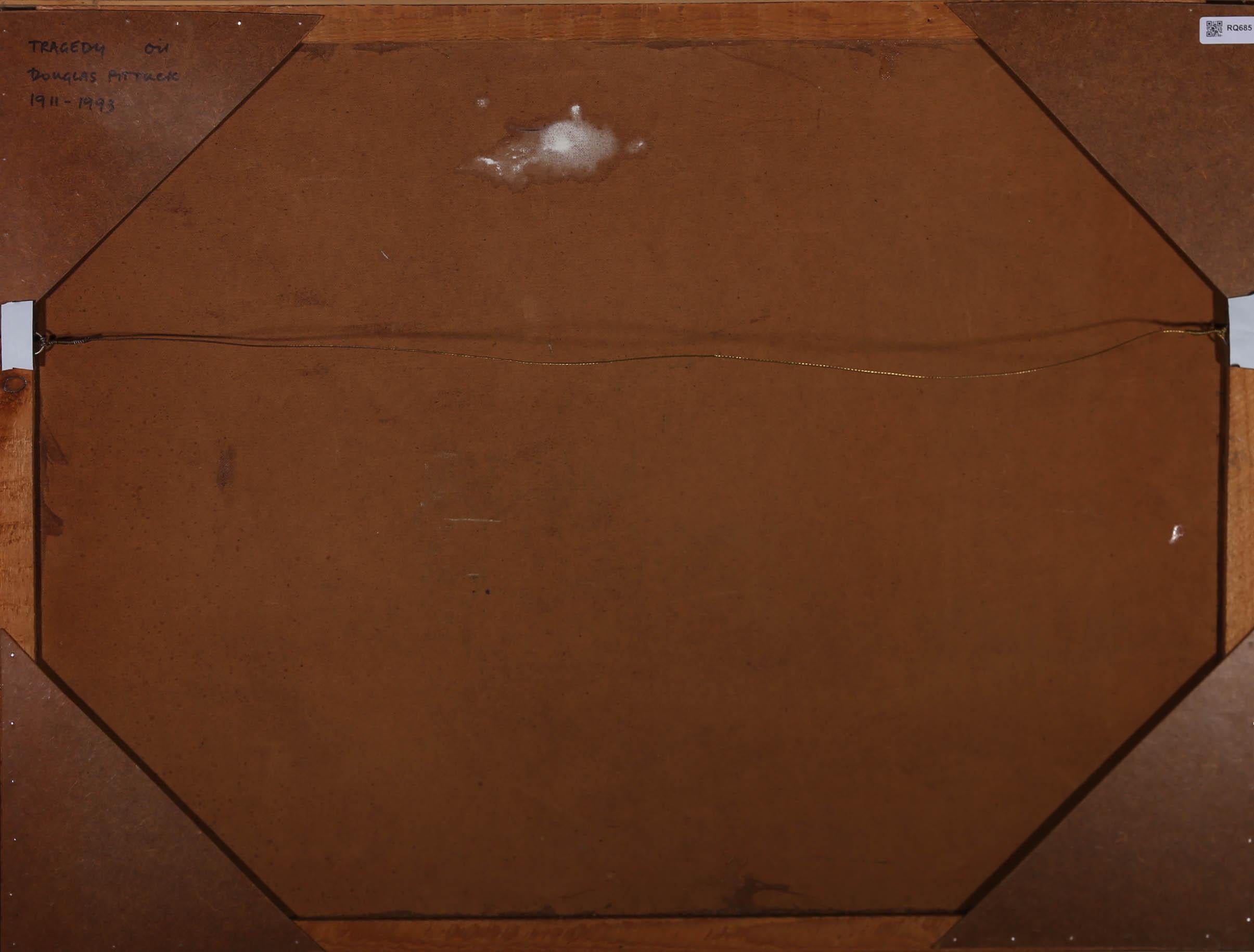 Douglas Pittuck (1911-1993) - Olio del XX secolo con cornice, Tragedia 3
