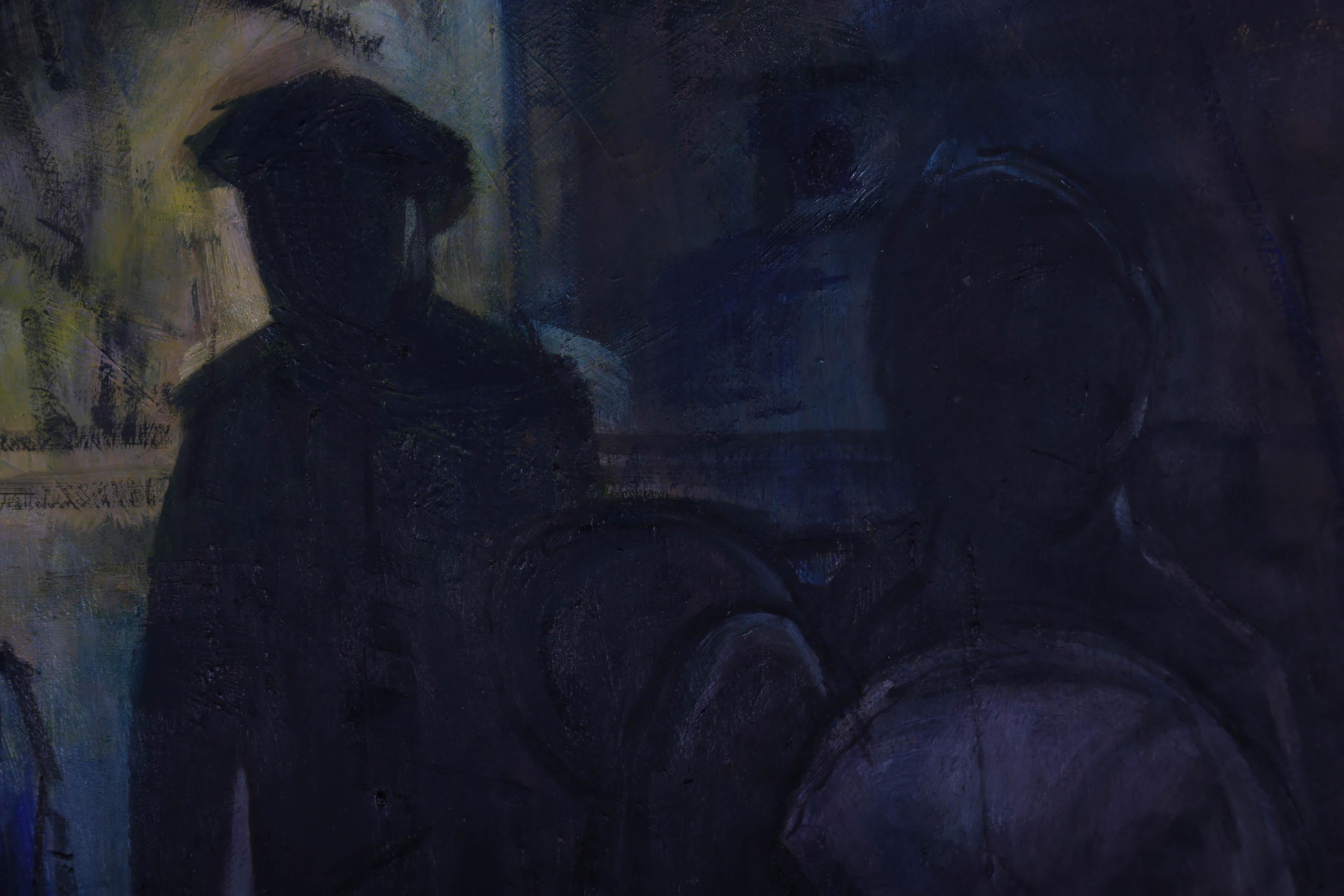Douglas Pittuck (1911-1993) - Olio del XX secolo con cornice, Tragedia 4