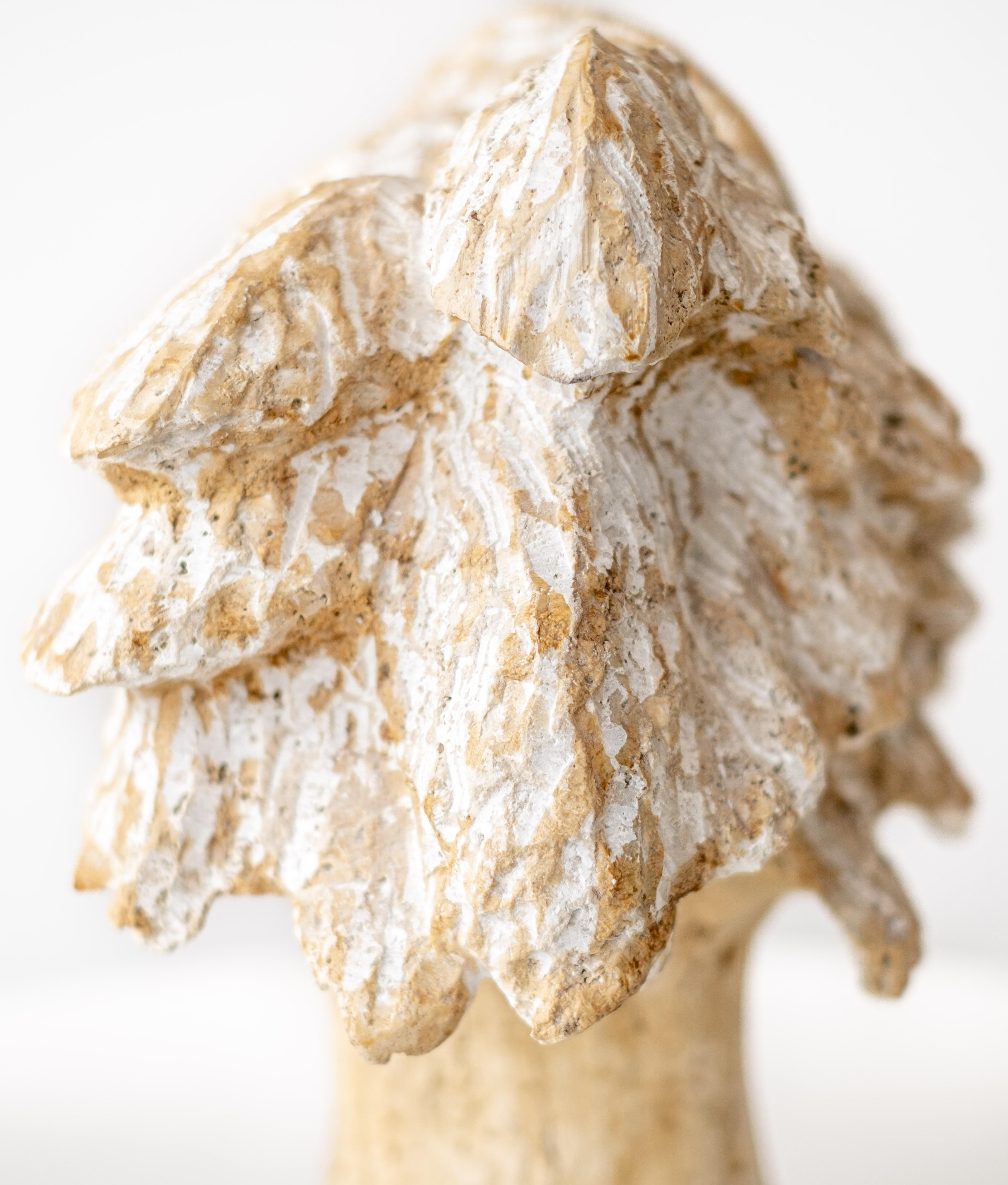 Noce - escultura figurativa, flora, tallada a mano, piedra travertino de Siena en venta 1
