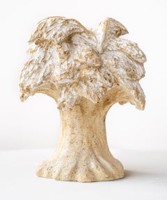 Noce - figurative, flora, hand-carved, Sienna Travertine stone sculpture