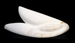 Samara - smooth, white, still life, Carrera marble sculpture