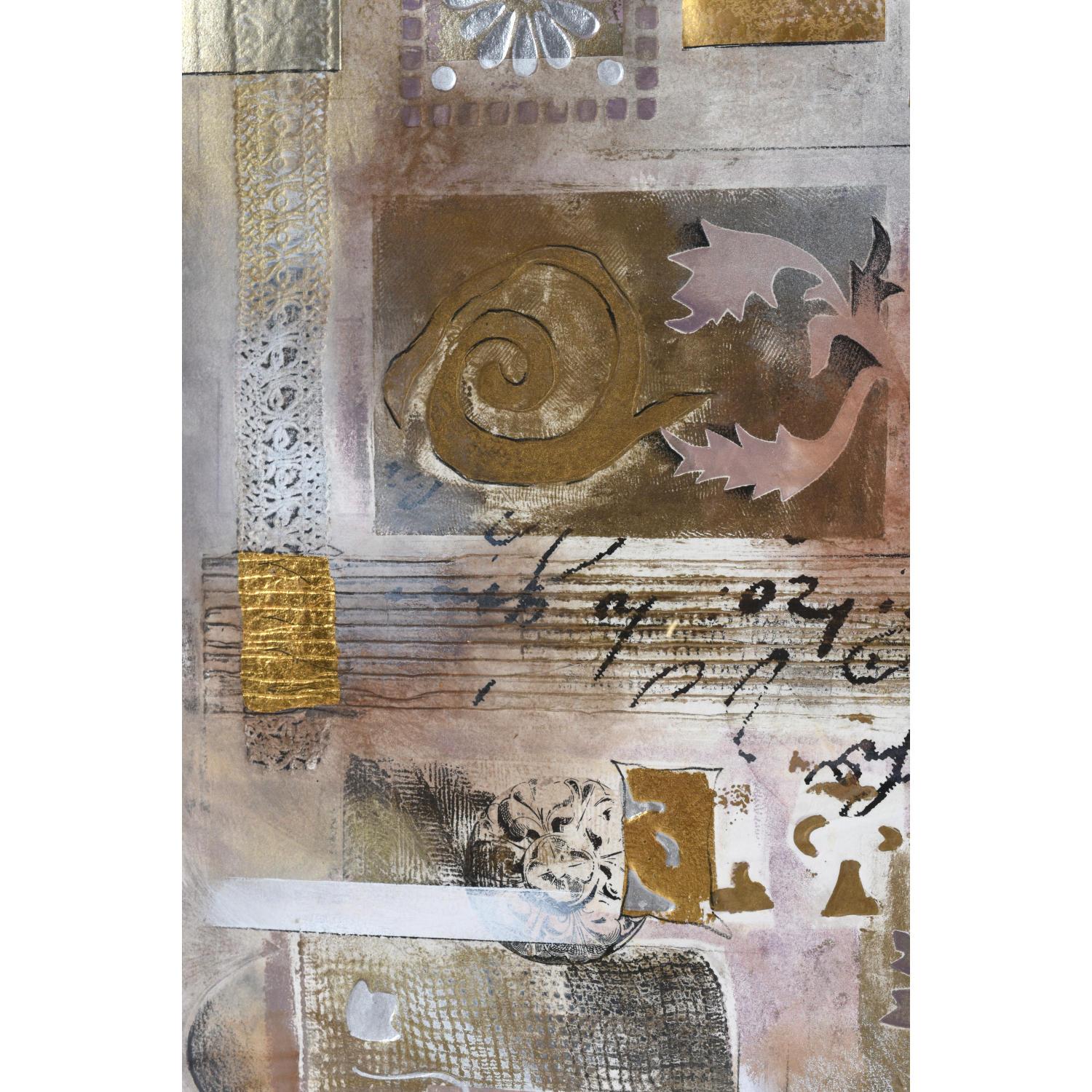 Douglas Rosetta Stone i Grand imprimé d'origine violet avec feuille d'or et d'argent en vente 1