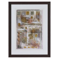 Douglas Rosetta Stone i Large Original Print Purple with Gold and Silver Leaf
