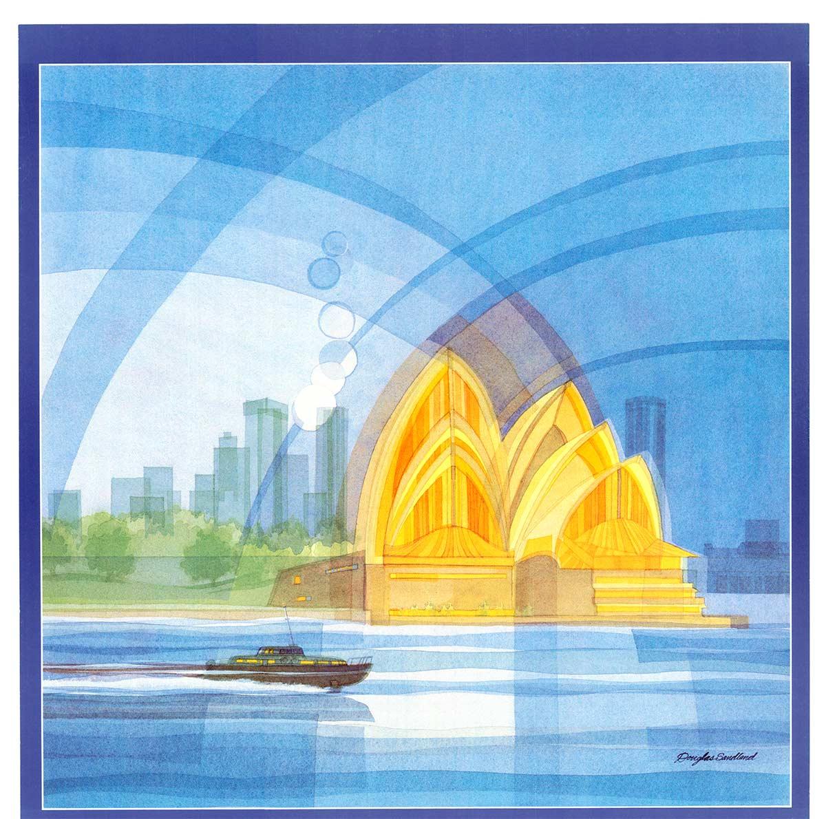 Original Sydney CP Air - Canadian Pacific - Sydney Opera House Reiseplakat – Print von Douglas Sandland