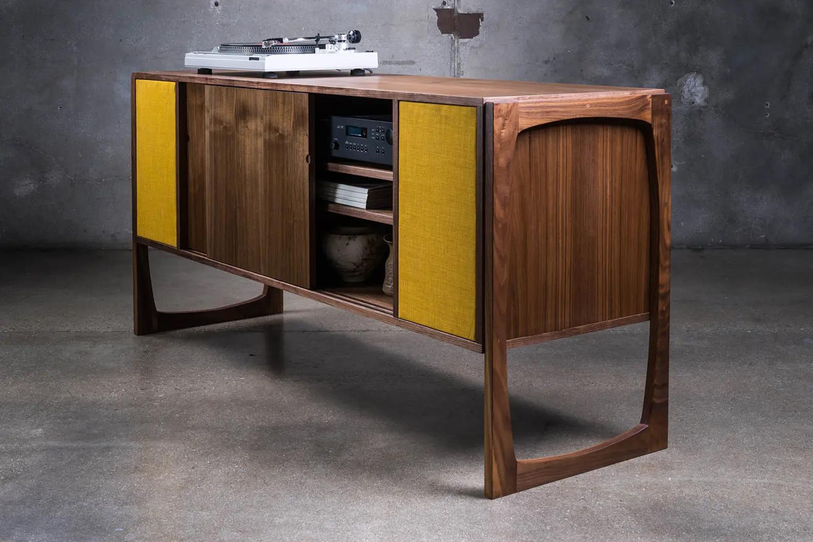 The Douglas Stereo Cabinet has been meticulously designed to be the perfect home for stereo components, records, and any other entertainment device/media. It's an original design inspired by a love for mid century/Danish modern, simplicity, and