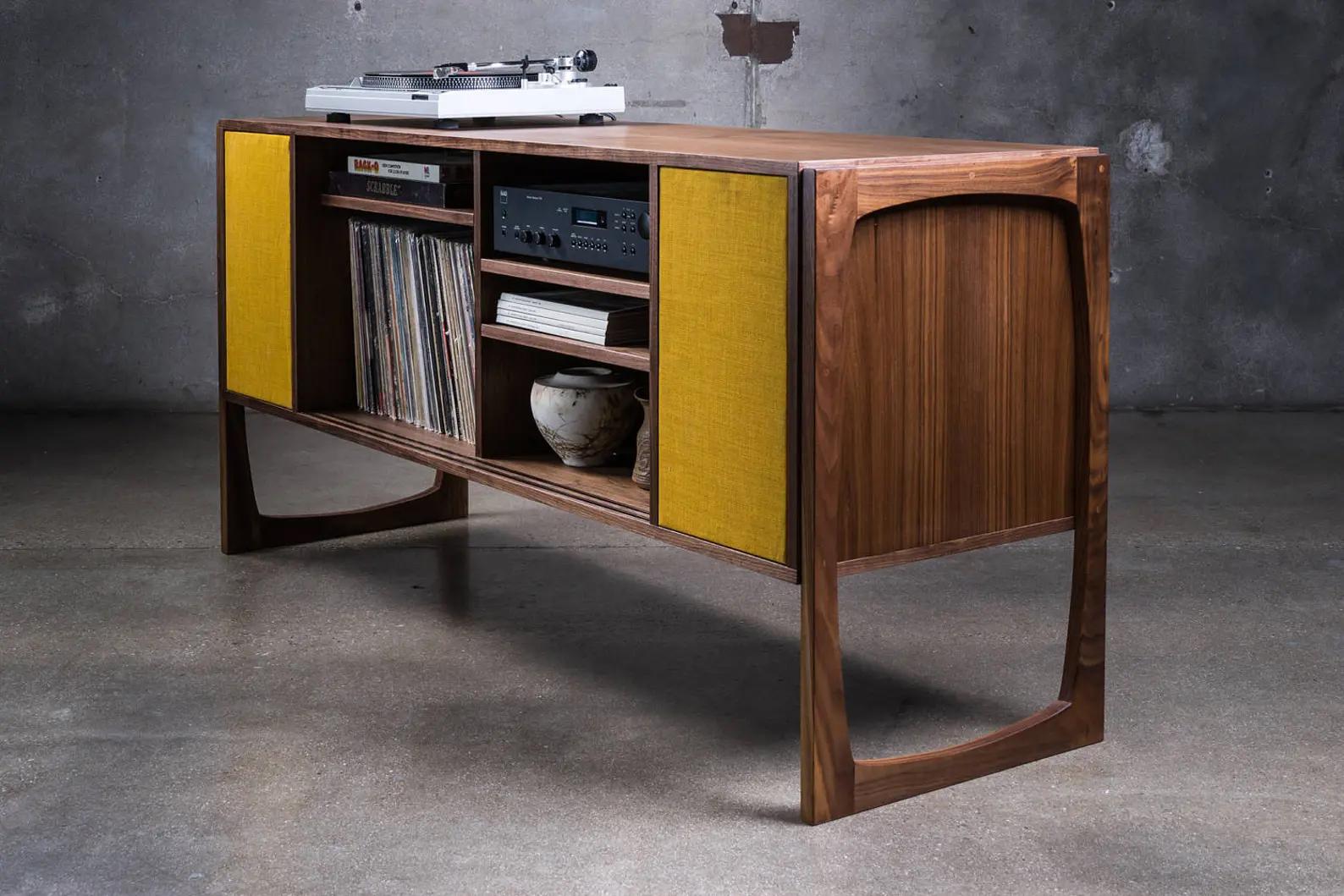 mid century modern stereo console