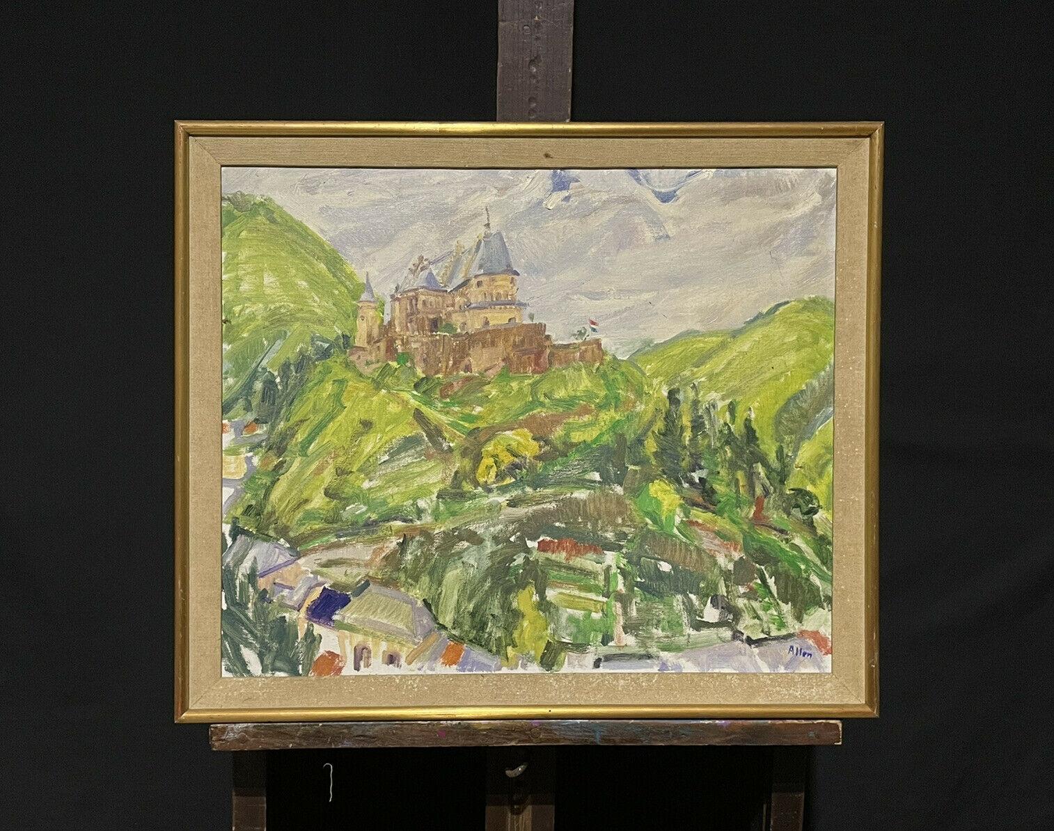 Douglas Stuart Allen Abstract Painting – Impressionistisches Ölgemälde - Schönes Schloss auf dem Hügel