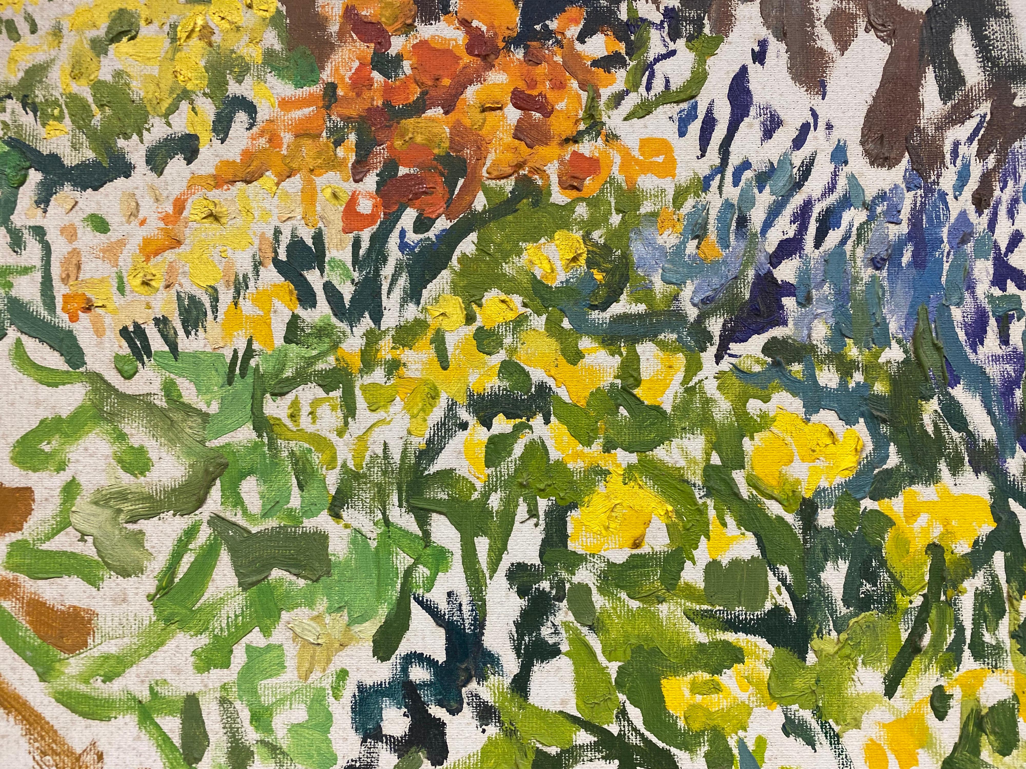 flower field oil painting