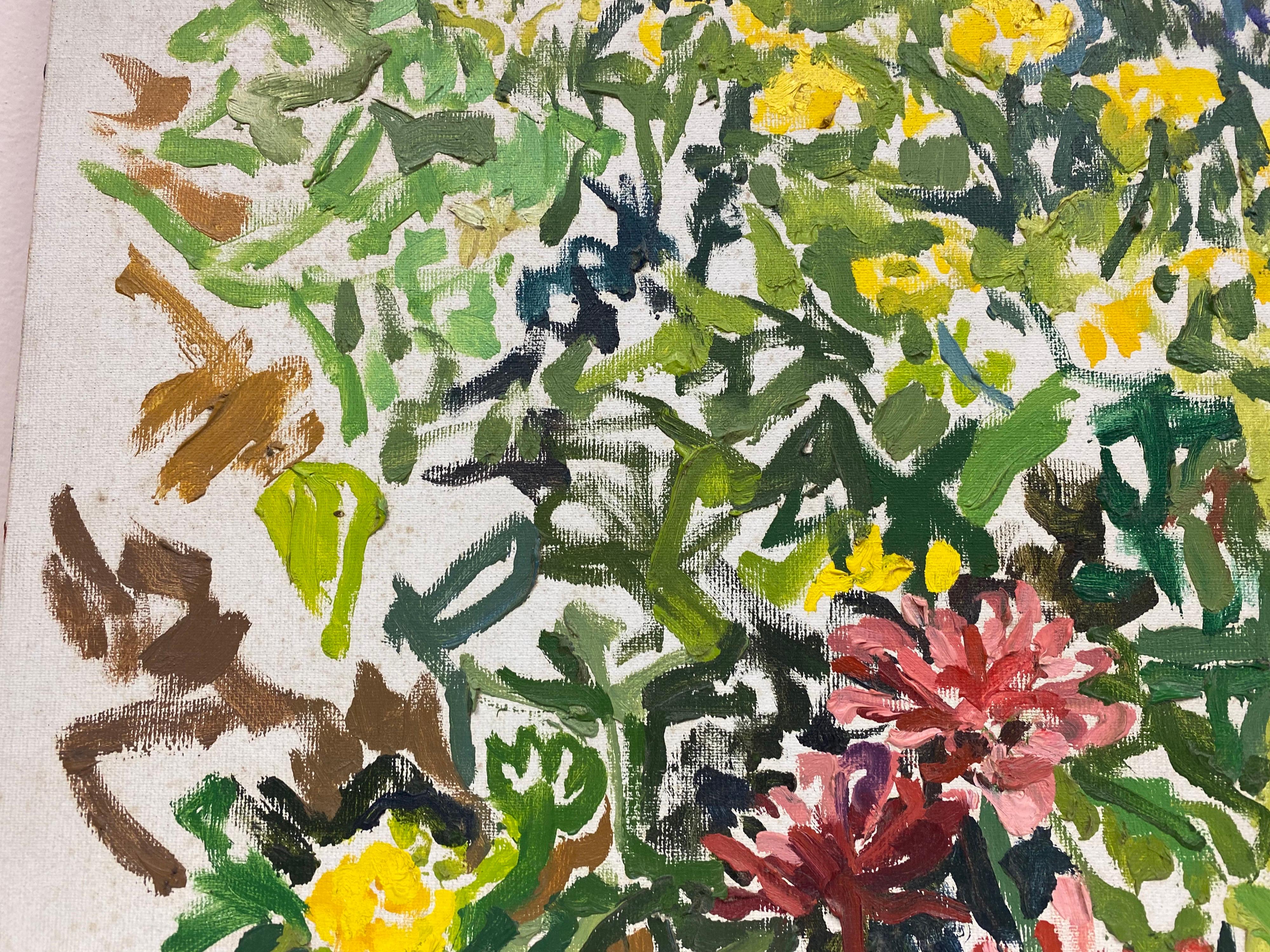 Impressionistisches Ölgemälde – Schönes Blumenfeld im Angebot 1