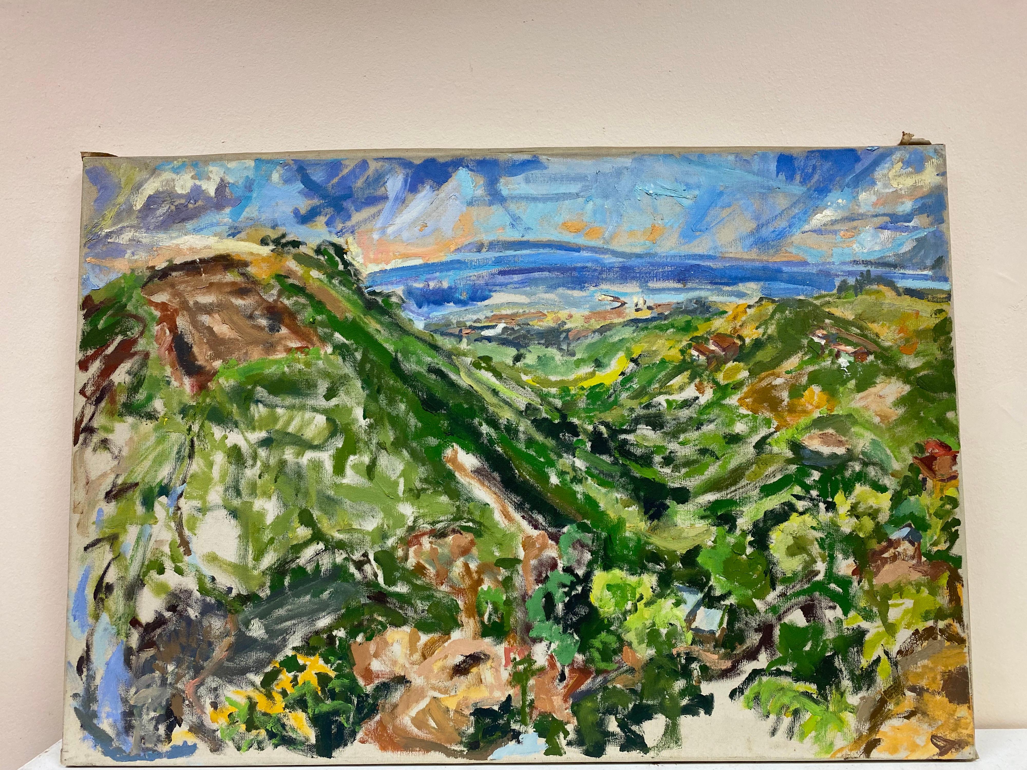 Impressionistisches Ölgemälde - Bunte Berglandschaft – Painting von Douglas Stuart Allen