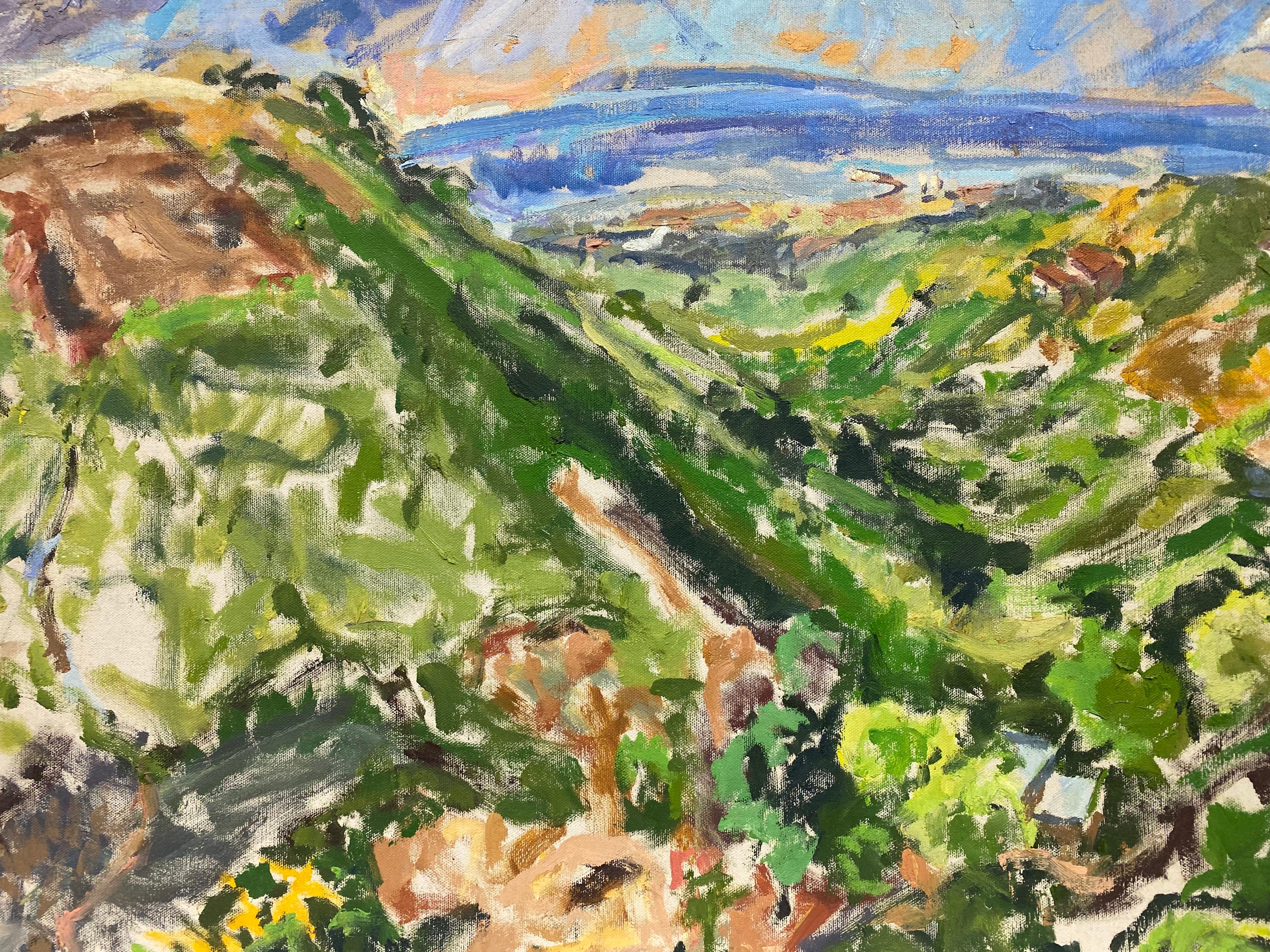 Impressionistisches Ölgemälde - Bunte Berglandschaft (Impressionismus), Painting, von Douglas Stuart Allen