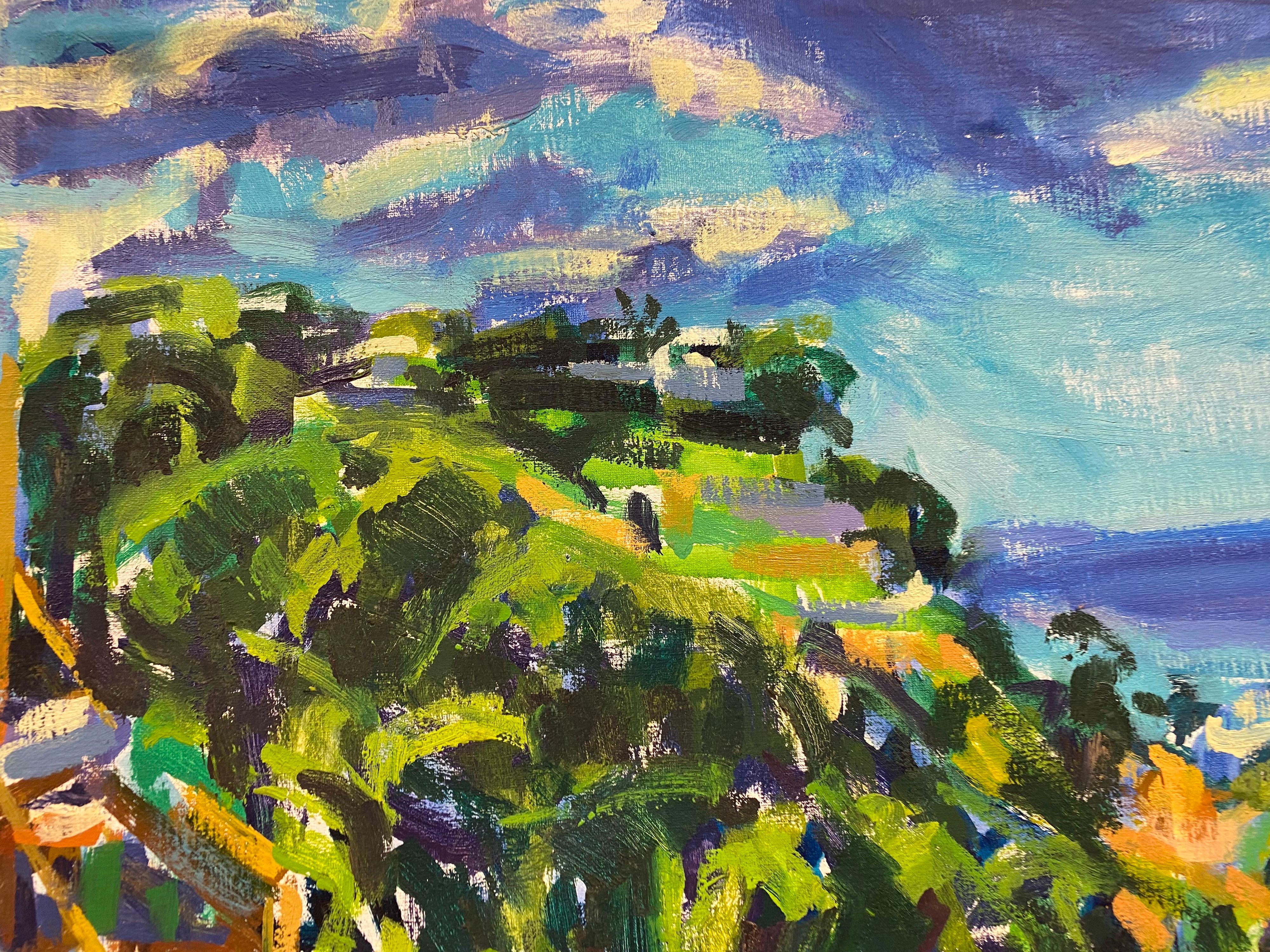 Impressionistisches Ölgemälde - Exotische Landschaft im Sommer (Impressionismus), Painting, von Douglas Stuart Allen