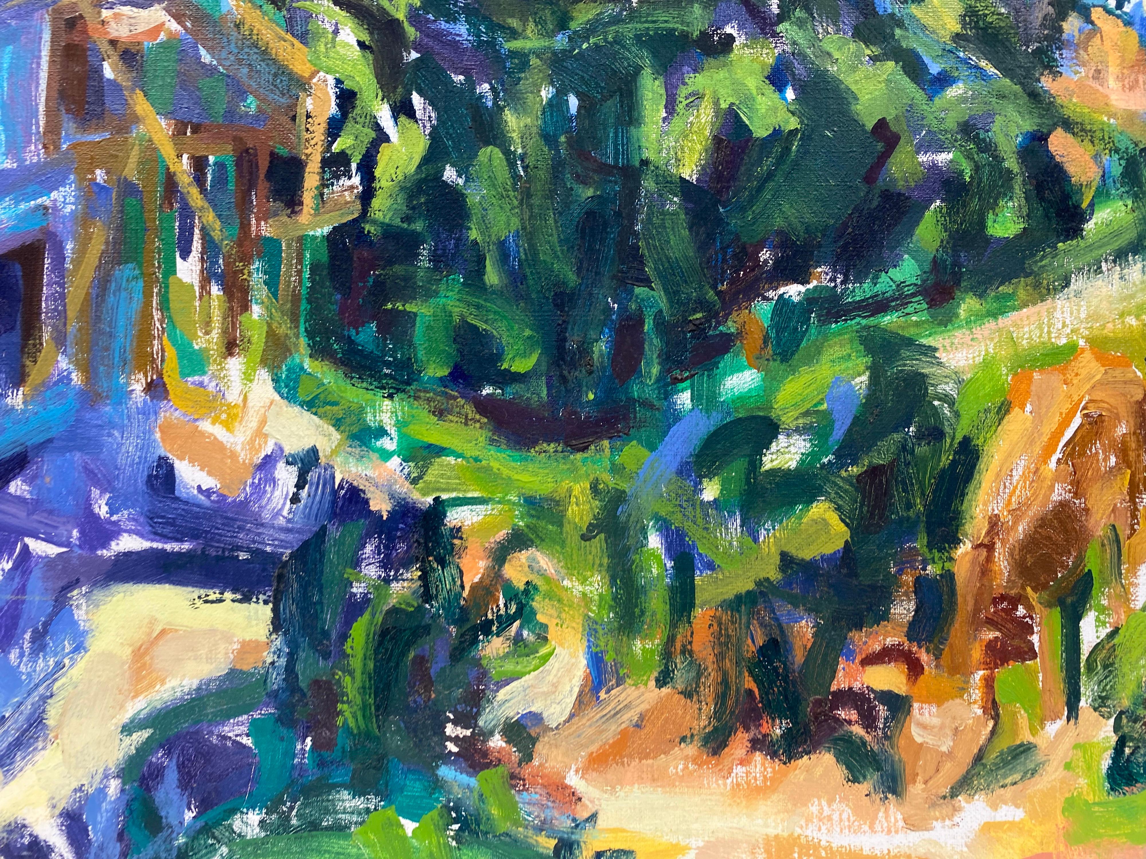Impressionist Oil Painting - Summer Exotic Landscape For Sale 1