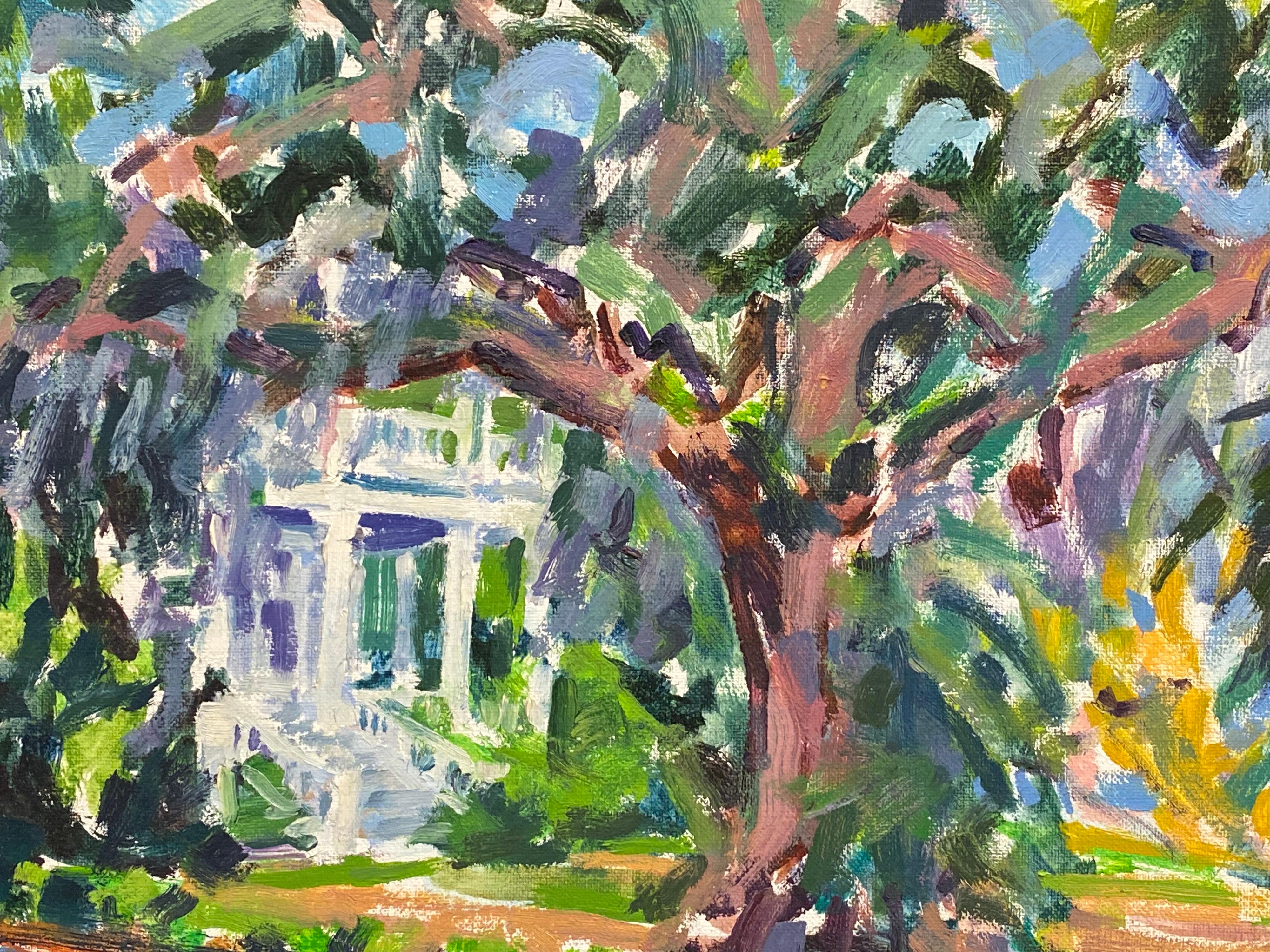 Douglas Stuart Allen Landscape Painting – Impressionistisches Ölgemälde - Das Haus in schöner Landschaft
