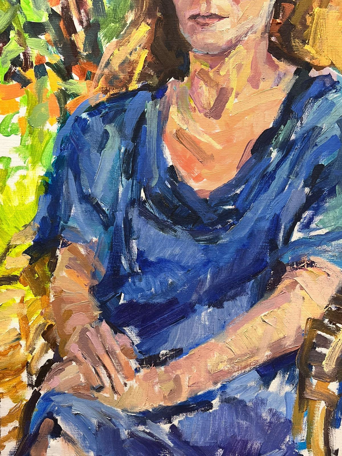 Großes französisches impressionistisches Ölgemälde – Elegantes abstraktes Porträt einer Dame (Impressionismus), Painting, von Douglas Stuart Allen