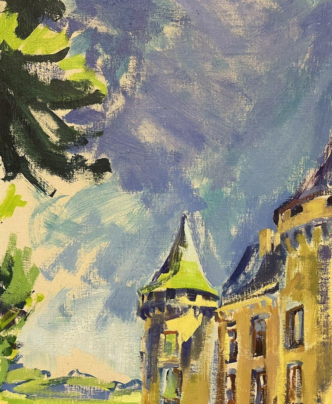 Großes Ölgemälde eines großen französischen Impressionisten, riesiges altes Schlossgebäude im Parkland (Impressionismus), Painting, von Douglas Stuart Allen