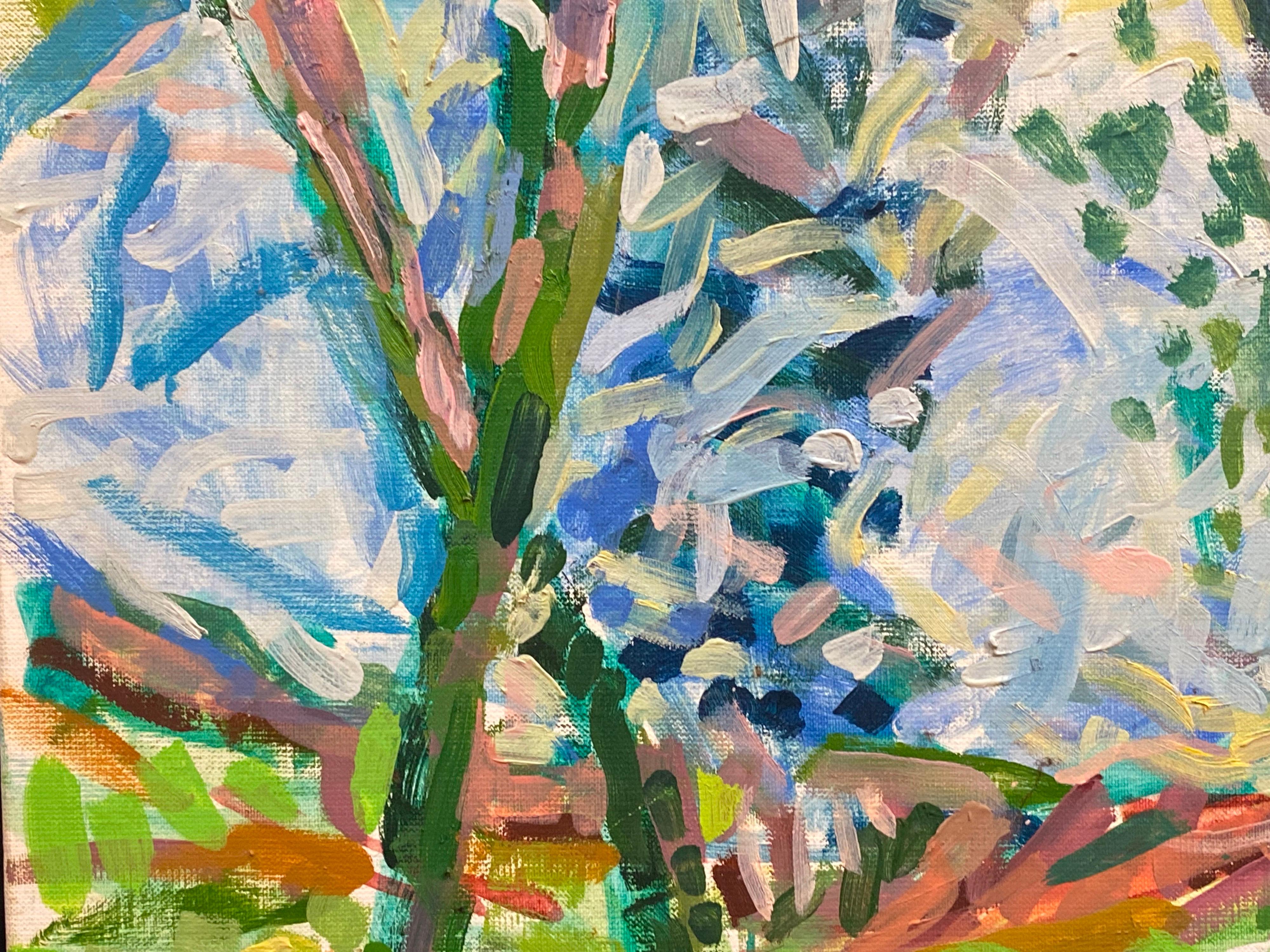 Grande huile post-impressionniste française - Paysage de rivière Bright - Marron Landscape Painting par Douglas Stuart Allen