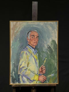 Large Impressionist Oil Painting - Self Portrait Of Douglas Allen