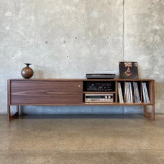 Douglas Vinyl Record Storage Cabinet / Credenza Walnut Mid-Century Modern Shelf