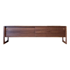 Douglas Vinyl Record Storage Cabinet / Credenza Walnut Mid-Century Modern Shelf